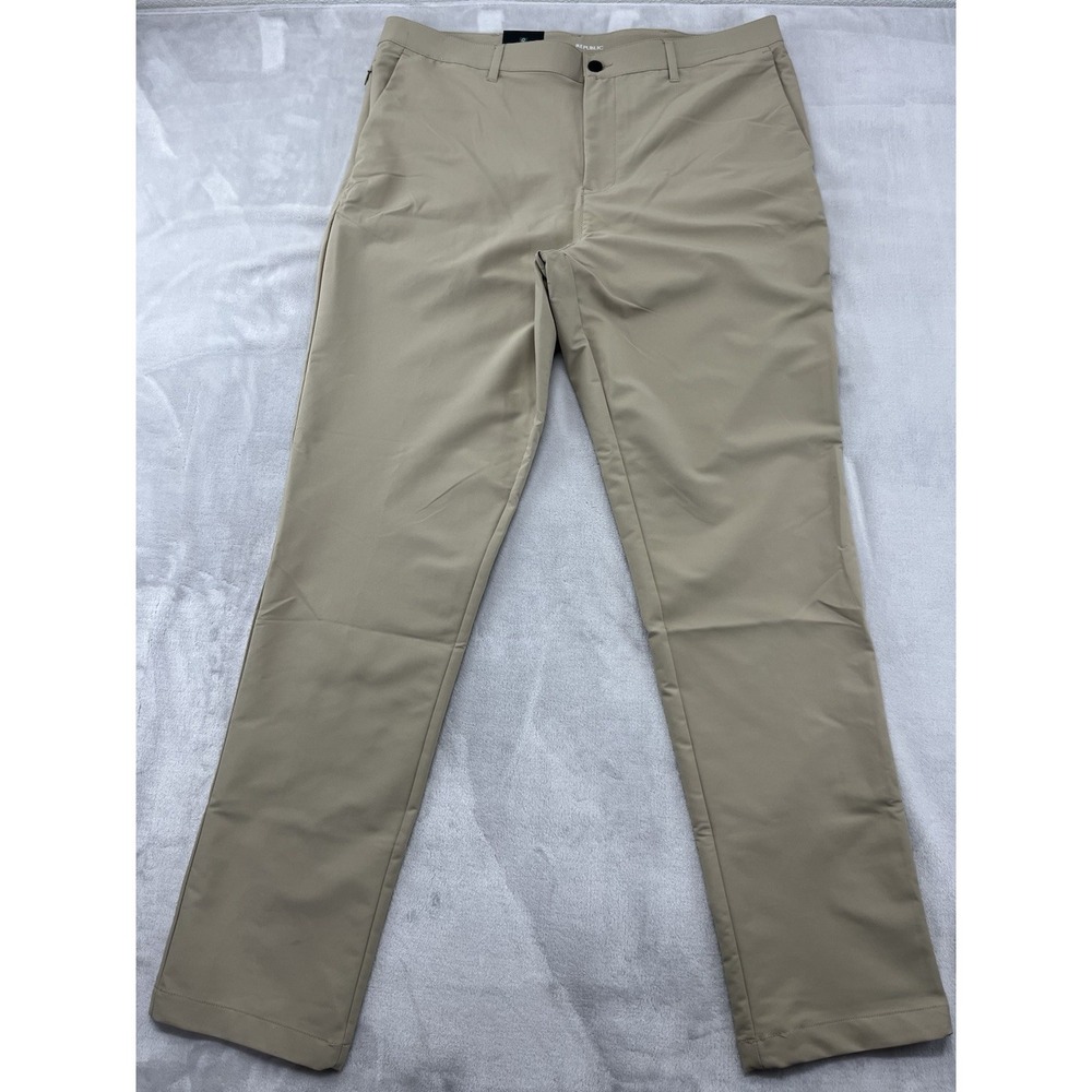 Banana Republic Pants Men 38x34 Tan Regular Fit Flat Front Straight Leg Preppy